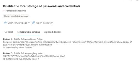 Allow certificates signed using SHA-1 when issued by <b>local</b> trust anchors (deprecated) Baseline default: Disabled Important This setting is deprecated. . Disable the local storage of passwords and credentials intune